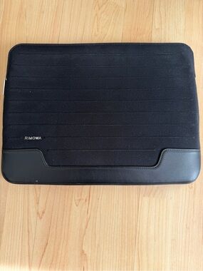 RIMOWA Never Still Laptop Case Black Canvas With Leather Trim